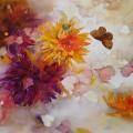 dahlias-lierre-automne-aquarelle-Francoise-Dubourg