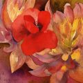 coquelicot-dahlias-mouchetes-aquarelle-Francoise-Dubourg