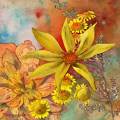 fleurs-jaunes-dahlia-mouchete-aquarelle-Francoise-Dubourg