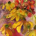 fleurs-jaunes-geranium-aquarelle-Francoise-Dubourg