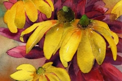 fleurs-jaunes-dahlia-aquarelle-Francoise-Dubourg