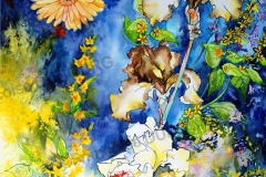 iris-soucis-encre-de-Chine-couleur-Francoise-Dubourg